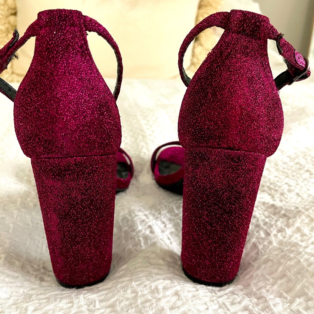 Brash Sparkly Magenta Chunk Heel Size 7 - Picture 5 of 10
